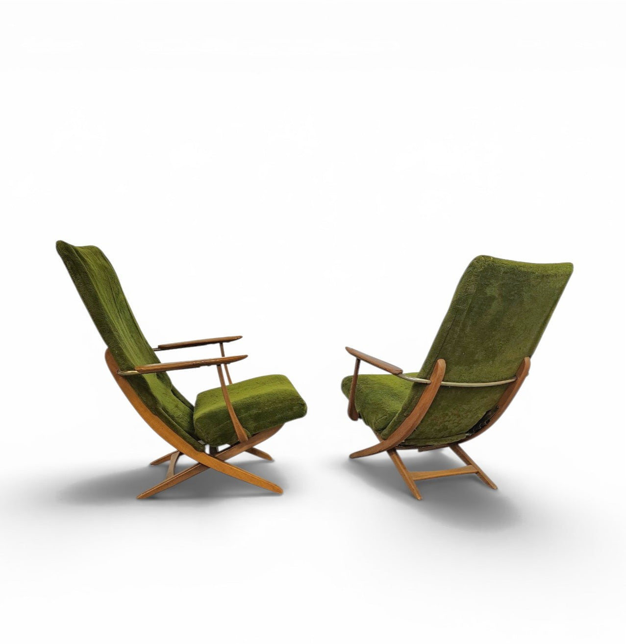 2 x 20th-century vintage design reclining  armchairs