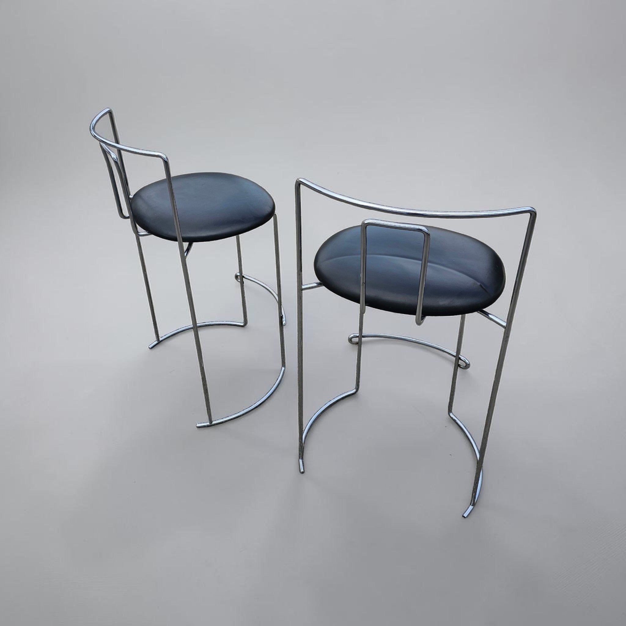 2 x Gaja stool by Kazuhide Takahama for  Simon Gavina / black leather