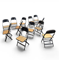 12 x Clarin Corporation folding chair / USA 1920s