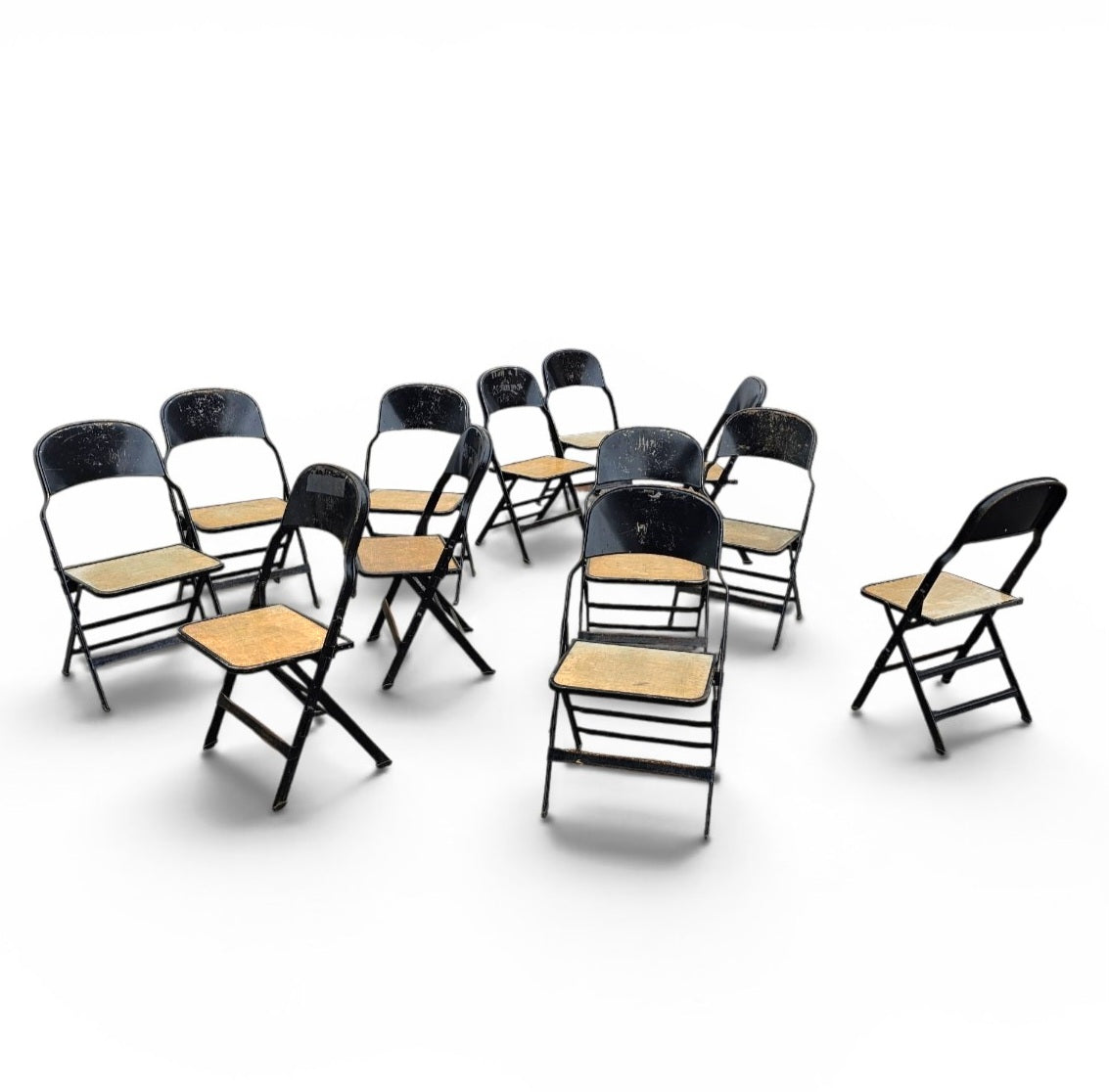 12 x Clarin Corporation folding chair / USA 1920s