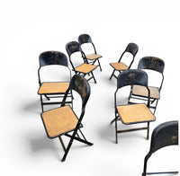 12 x Clarin Corporation folding chair / USA 1920s