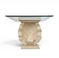 Magnussen Ponte shell-shaped console or table base with original glass top