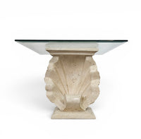 Magnussen Ponte shell-shaped console or table base with original glass top