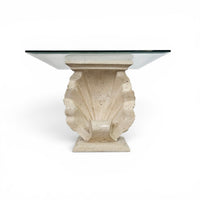 Magnussen Ponte shell-shaped console or table base with original glass top