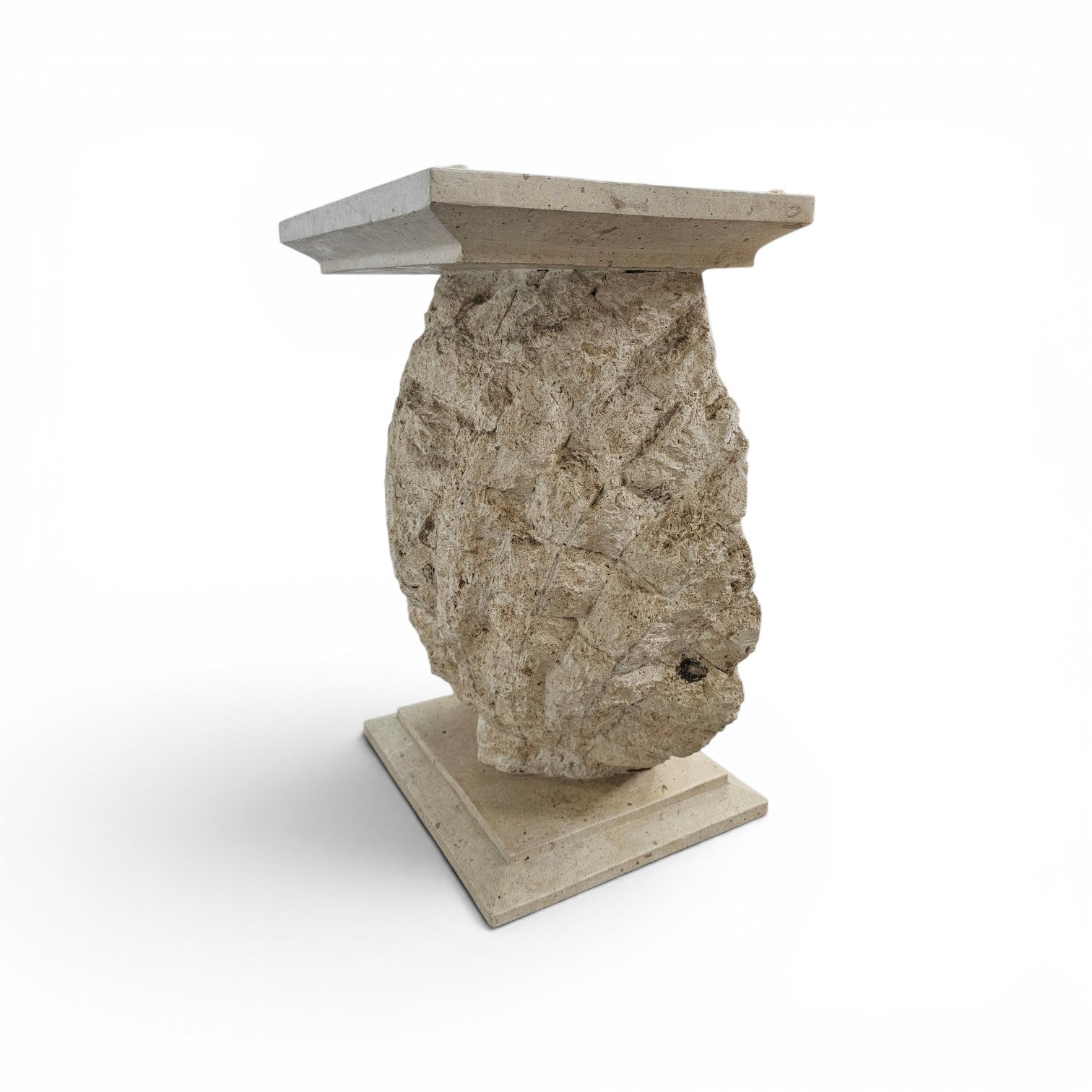 Magnussen Ponte shell-shaped console or table base with original glass top