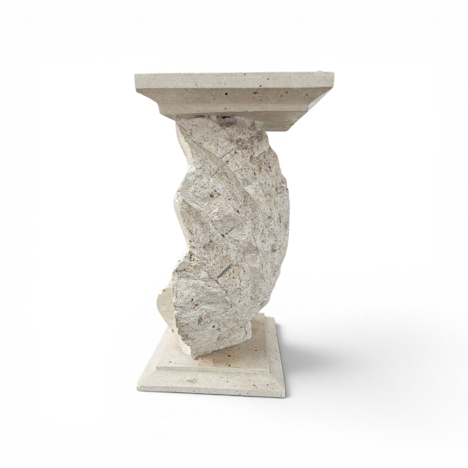 Magnussen Ponte shell-shaped console or table base with original glass top