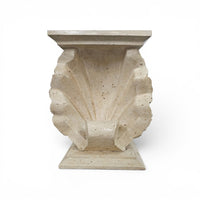 Magnussen Ponte shell-shaped console or table base with original glass top