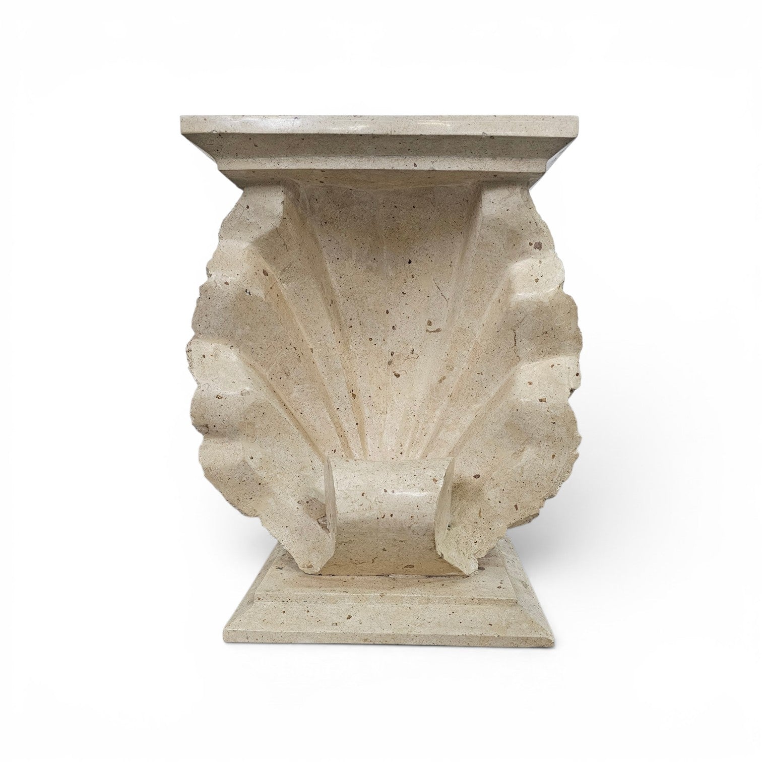 Magnussen Ponte shell-shaped console or table base with original glass top