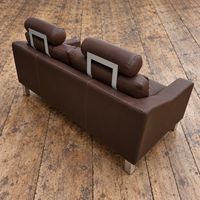 Leolux Antonia 2 seater sofa / Dark brown leather / Hugo de Ruiter / 1990s