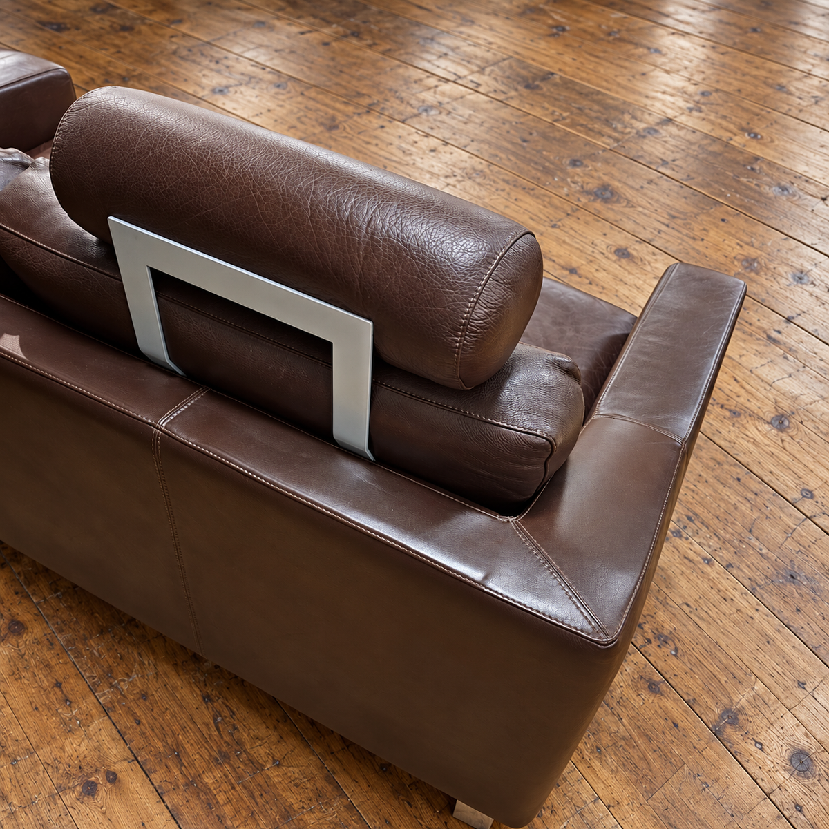 Leolux Antonia 2 seater sofa / Dark brown leather / Hugo de Ruiter / 1990s