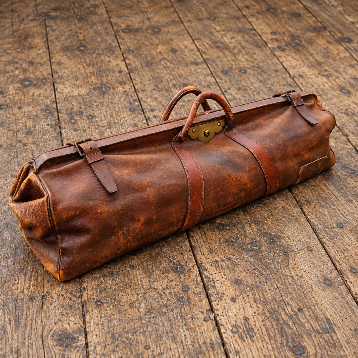 Antique English Leather Cricket Bag