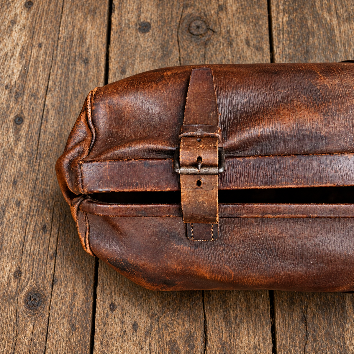 Antique English Leather Cricket Bag