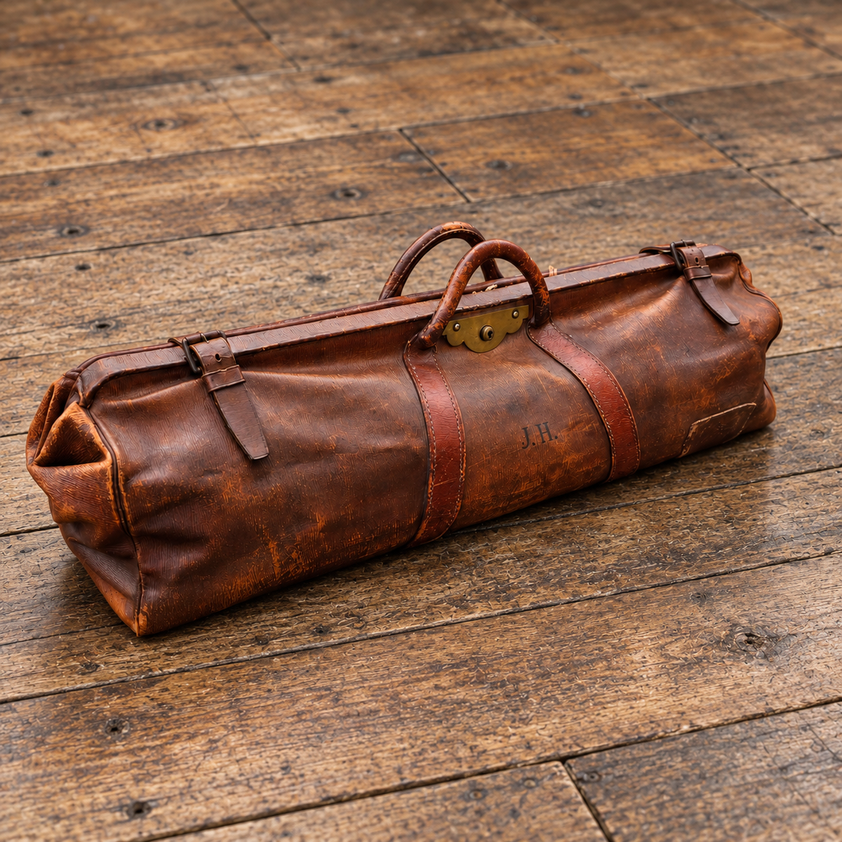 Antique English Leather Cricket Bag