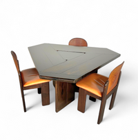 Mid-Century dining table and 3 x chairs by Silvio Coppola for Fratelli Montina Italy / 1970s