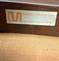 Mid-Century dining table and 3 x chairs by Silvio Coppola for Fratelli Montina Italy / 1970s