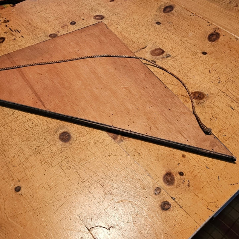 2 x oak wood triangle Mirror / facet cut edges
