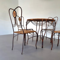 Medaillon tuinset smeedijzer Italië 1970