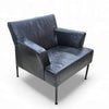 Kinnarps / Zweden /meo 357 fauteuil / zwart leer / jaren 90 / Dan Ihreborn