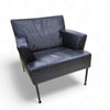 Kinnarps / Zweden /meo 357 fauteuil / zwart leer / jaren 90 / Dan Ihreborn