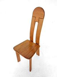 6 x De Puydt Rapsodie oak Brutalist dining chair from the 1970s.
