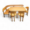 Zeer zeldzame Ansager mobler set, tafel, bank 3x stoelen / hoekbank