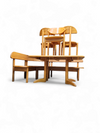 Zeer zeldzame Ansager mobler set, tafel, bank 3x stoelen / hoekbank