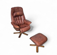 Relax / lounge chair / ottoman / Hjellegjerde Møbel / Sweden Recliner + footstool 1980s
