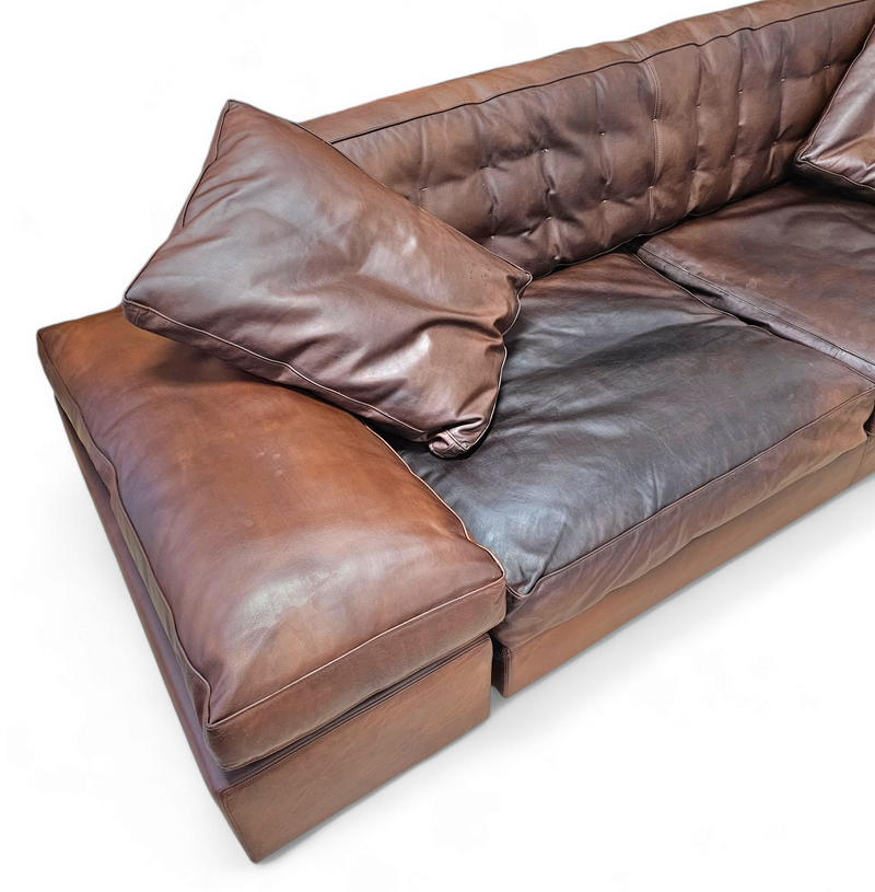 Antonello Mosca giorgetti bank royal jaren 70 cognac leer / patina