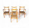 Set of 4 x German / cow horn dining arm chairs / Lübke 1950s / Extremely rare /