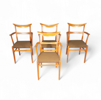 Set of 4 x German / cow horn dining arm chairs / Lübke 1950s / Extremely rare /
