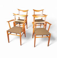 Set of 4 x German / cow horn dining arm chairs / Lübke 1950s / Extremely rare /