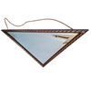 2 x oak wood triangle Mirror / facet cut edges