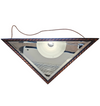 2 x oak wood triangle Mirror / facet cut edges