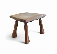 Brutalist wooden side table 1960s