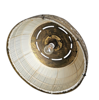 Amsterdamse School / hanging lamp / copper / linen / 1920s / Johanna van Eijbergen for g.dikkers & co