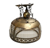 Amsterdamse School / hanging lamp / copper / linen / 1920s / Johanna van Eijbergen for g.dikkers & co