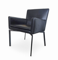 2 x Manet Minotti arm chairs 1990s /dark brown leather / chrome

Height 83