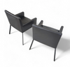 2 x Manet Minotti arm chairs 1990s /dark brown leather / chrome

Height 83