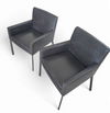 2 x Manet Minotti arm chairs 1990s /dark brown leather / chrome

Height 83