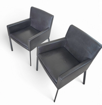 2 x Manet Minotti arm chairs 1990s /dark brown leather / chrome

Height 83