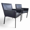2 x Manet Minotti arm chairs 1990s /dark brown leather / chrome

Height 83