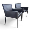 2 x Manet Minotti arm chairs 1990s /dark brown leather / chrome

Height 83