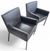 2 x Manet Minotti arm chairs 1990s /dark brown leather / chrome

Height 83
