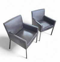 2 x Manet Minotti arm chairs 1990s /dark brown leather / chrome

Height 83