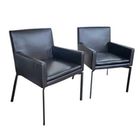 2 x Manet Minotti arm chairs 1990s /dark brown leather / chrome

Height 83