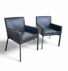2 x Manet Minotti arm chairs 1990s /dark brown leather / chrome

Height 83