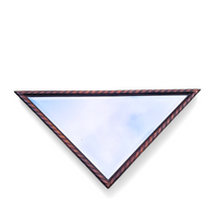 2 x oak wood triangle Mirror / facet cut edges