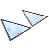 2 x oak wood triangle Mirror / facet cut edges