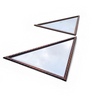 2 x oak wood triangle Mirror / facet cut edges