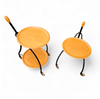 Matching set / 3-WHEEL DESIGN SERVING TROLLEYS / SIDE TABLES
IN STEEL & BEECH BY BONALDO
ITALY 1990S